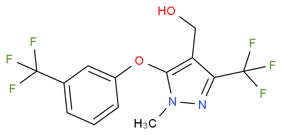 {1-Methyl-3-(trifluoromethyl)-5-[3-(trifluoro-methyl)phenoxy]-1H-pyrazol-4-yl}methanol_分子结构_CAS_)