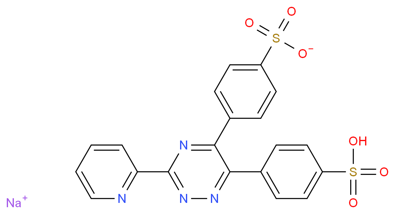 3-(&alpha;-PYRIDYL)-5,6-DIPHENYL-1,2,4-TRIAZINE-p,p'-DISULFONIC ACID MONOSODIUM SALT_分子结构_CAS_69898-45-9)