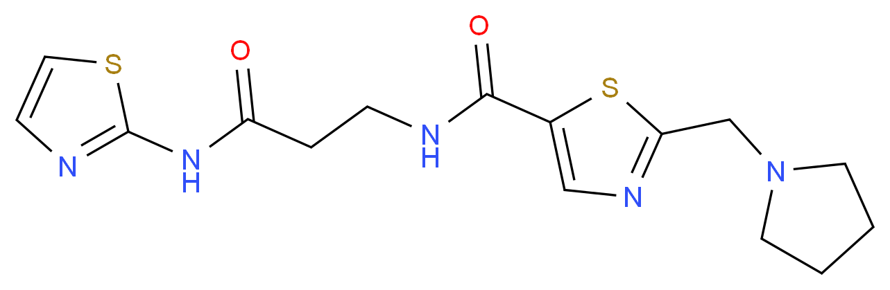 N-[3-oxo-3-(1,3-thiazol-2-ylamino)propyl]-2-(pyrrolidin-1-ylmethyl)-1,3-thiazole-5-carboxamide (non-preferred name)_分子结构_CAS_)