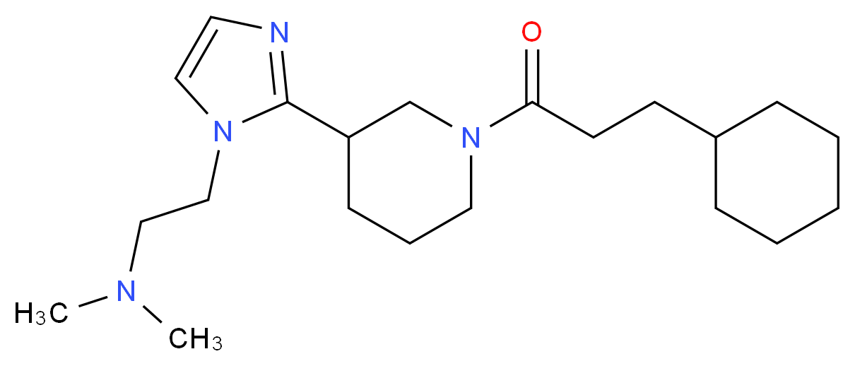 (2-{2-[1-(3-cyclohexylpropanoyl)-3-piperidinyl]-1H-imidazol-1-yl}ethyl)dimethylamine_分子结构_CAS_)