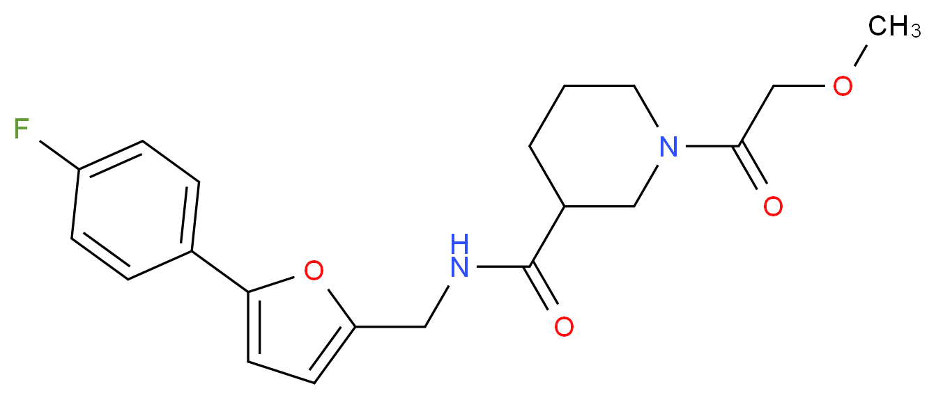 N-{[5-(4-fluorophenyl)-2-furyl]methyl}-1-(methoxyacetyl)-3-piperidinecarboxamide_分子结构_CAS_)