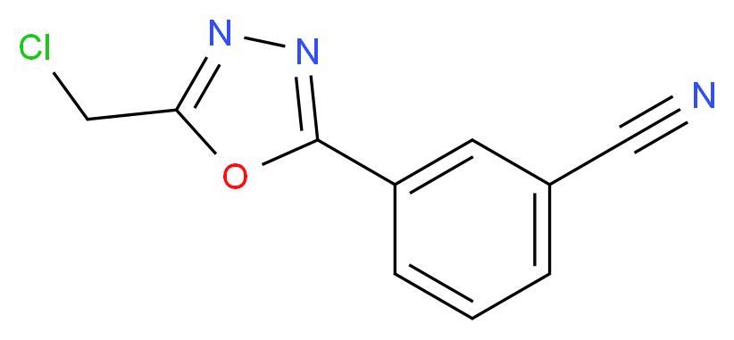 3-[5-(chloromethyl)-1,3,4-oxadiazol-2-yl]benzonitrile_分子结构_CAS_)