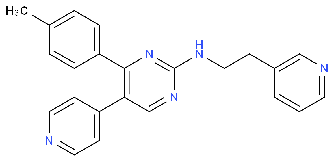 4-(4-methylphenyl)-5-pyridin-4-yl-N-(2-pyridin-3-ylethyl)pyrimidin-2-amine_分子结构_CAS_)