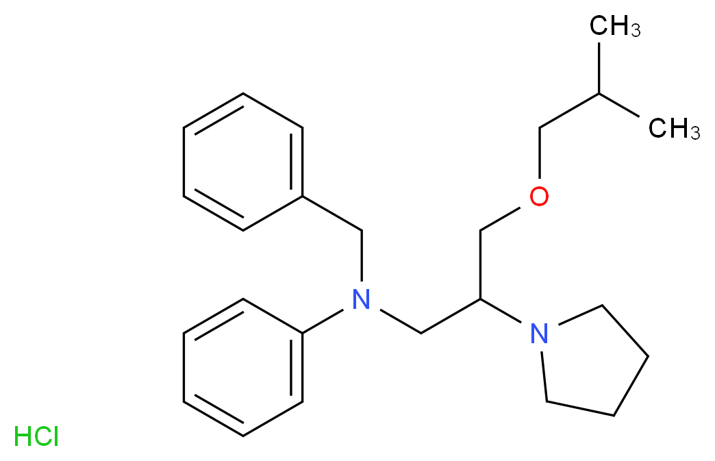 N-benzyl-N-[3-(2-methylpropoxy)-2-(pyrrolidin-1-yl)propyl]aniline hydrochloride_分子结构_CAS_74764-40-2