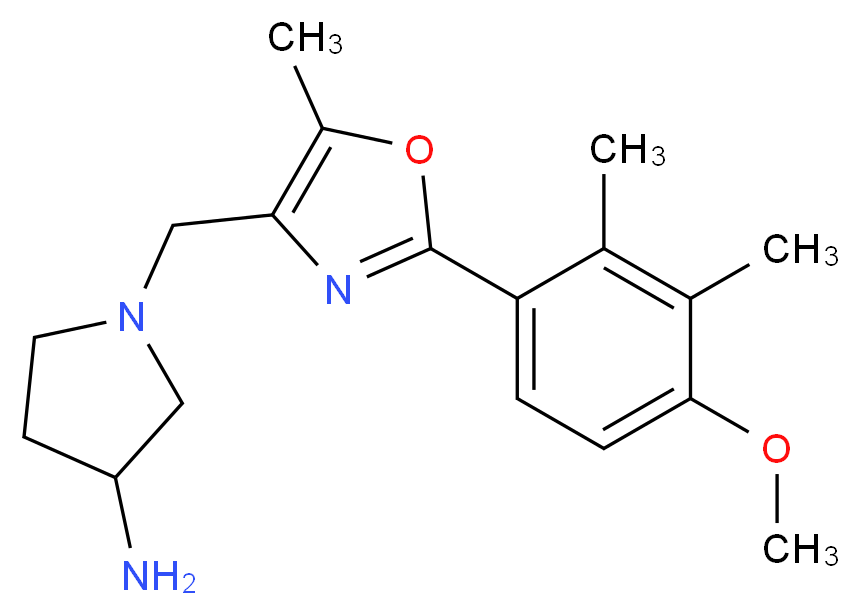 1-{[2-(4-methoxy-2,3-dimethylphenyl)-5-methyl-1,3-oxazol-4-yl]methyl}pyrrolidin-3-amine_分子结构_CAS_)