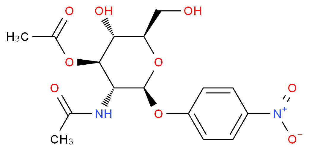 p-Nitrophenyl 2-Acetamido-2-deoxy-3-O-acetyl-β-D-glucopyranoside_分子结构_CAS_23262-57-9)