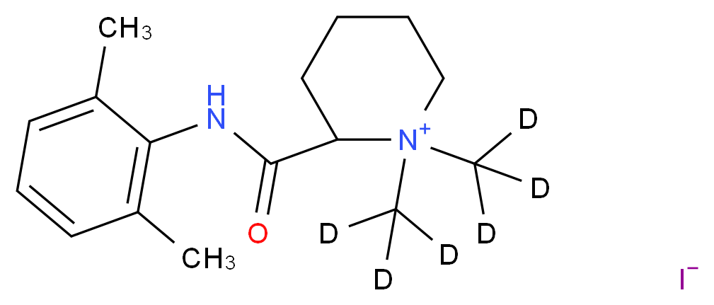 2-[(2,6-dimethylphenyl)carbamoyl]-1,1-bis(<sup>2</sup>H<sub>3</sub>)methylpiperidin-1-ium iodide_分子结构_CAS_345261-08-7