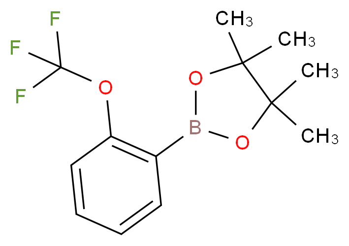 4,4,5,5-TETRAMETHYL-2-(2-TRIFLUOROMETHOXYPHENYL)-1,3,2-DIOXABOROLANE_分子结构_CAS_832114-04-2)