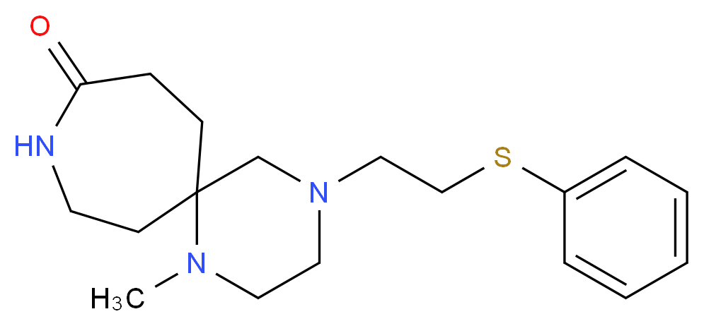1-methyl-4-[2-(phenylthio)ethyl]-1,4,9-triazaspiro[5.6]dodecan-10-one_分子结构_CAS_)