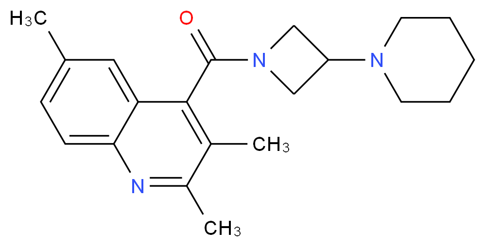 2,3,6-trimethyl-4-{[3-(1-piperidinyl)-1-azetidinyl]carbonyl}quinoline_分子结构_CAS_)