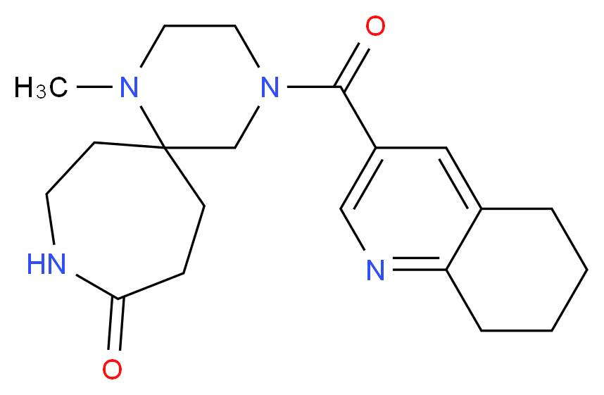 1-methyl-4-(5,6,7,8-tetrahydro-3-quinolinylcarbonyl)-1,4,9-triazaspiro[5.6]dodecan-10-one_分子结构_CAS_)