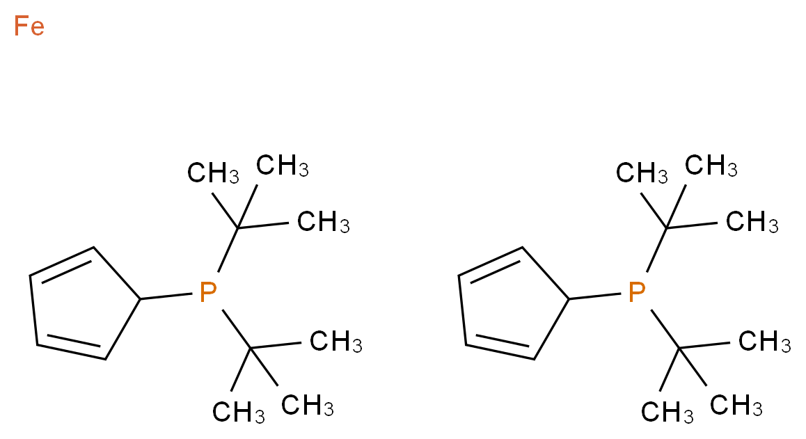 1,1'-Bis(di-tert-butylphosphino)ferrocene_分子结构_CAS_84680-95-5)