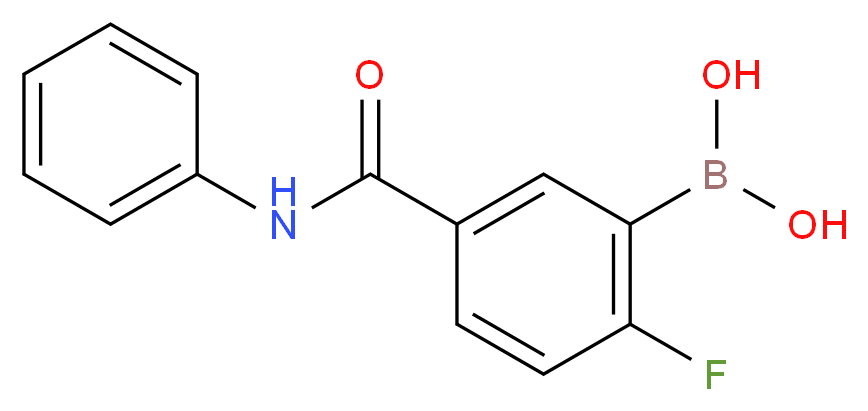 2-氟-5-(苯基氨甲酰基)苯硼酸_分子结构_CAS_874289-41-5)