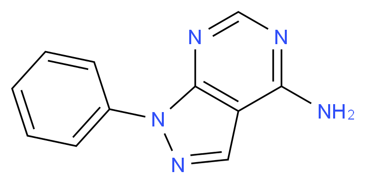 1-phenyl-1H-pyrazolo[3,4-d]pyrimidin-4-amine_分子结构_CAS_5334-30-5