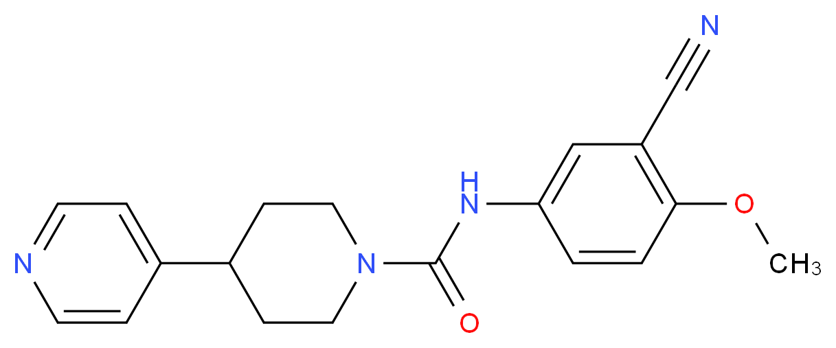 N-(3-cyano-4-methoxyphenyl)-4-pyridin-4-ylpiperidine-1-carboxamide_分子结构_CAS_)