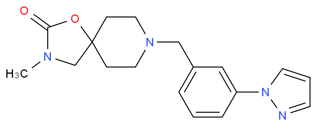 3-methyl-8-[3-(1H-pyrazol-1-yl)benzyl]-1-oxa-3,8-diazaspiro[4.5]decan-2-one_分子结构_CAS_)
