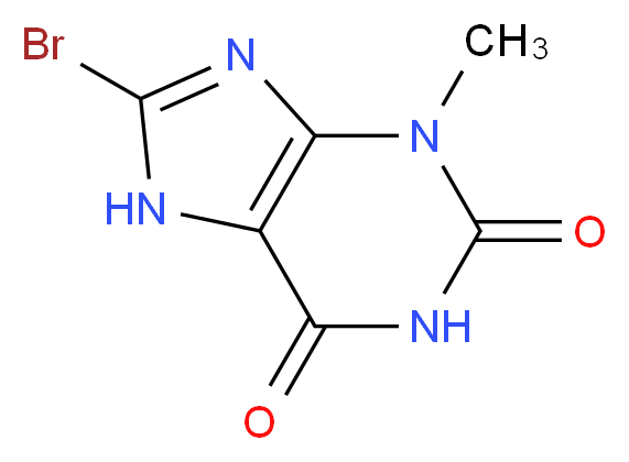 8-bromo-3-methyl-2,3,6,7-tetrahydro-1H-purine-2,6-dione_分子结构_CAS_93703-24-3