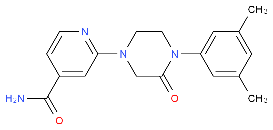 2-[4-(3,5-dimethylphenyl)-3-oxo-1-piperazinyl]isonicotinamide_分子结构_CAS_)