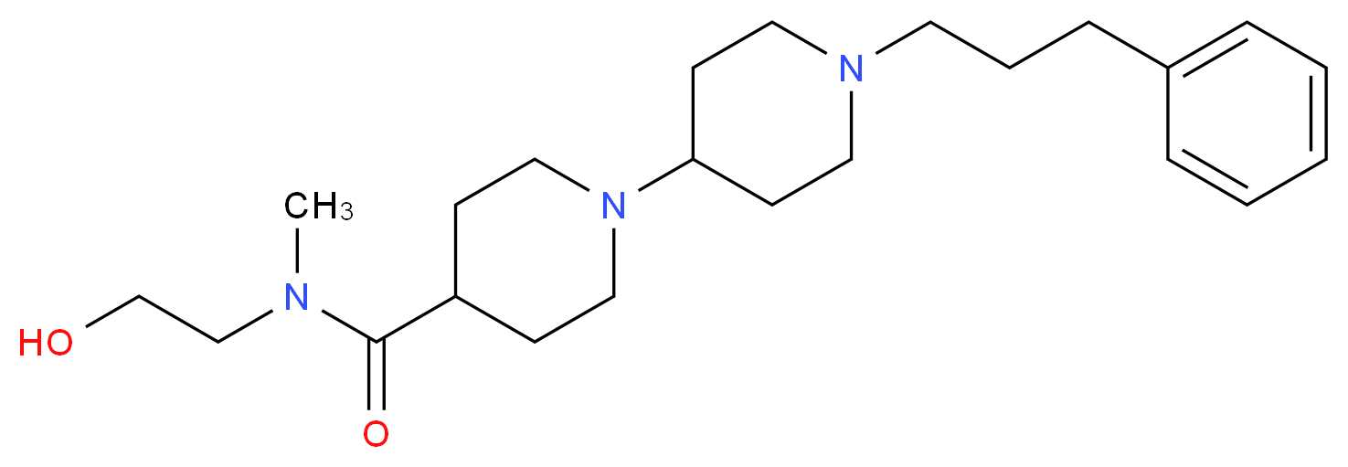 N-(2-hydroxyethyl)-N-methyl-1'-(3-phenylpropyl)-1,4'-bipiperidine-4-carboxamide_分子结构_CAS_)
