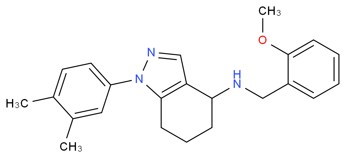1-(3,4-dimethylphenyl)-N-(2-methoxybenzyl)-4,5,6,7-tetrahydro-1H-indazol-4-amine_分子结构_CAS_)