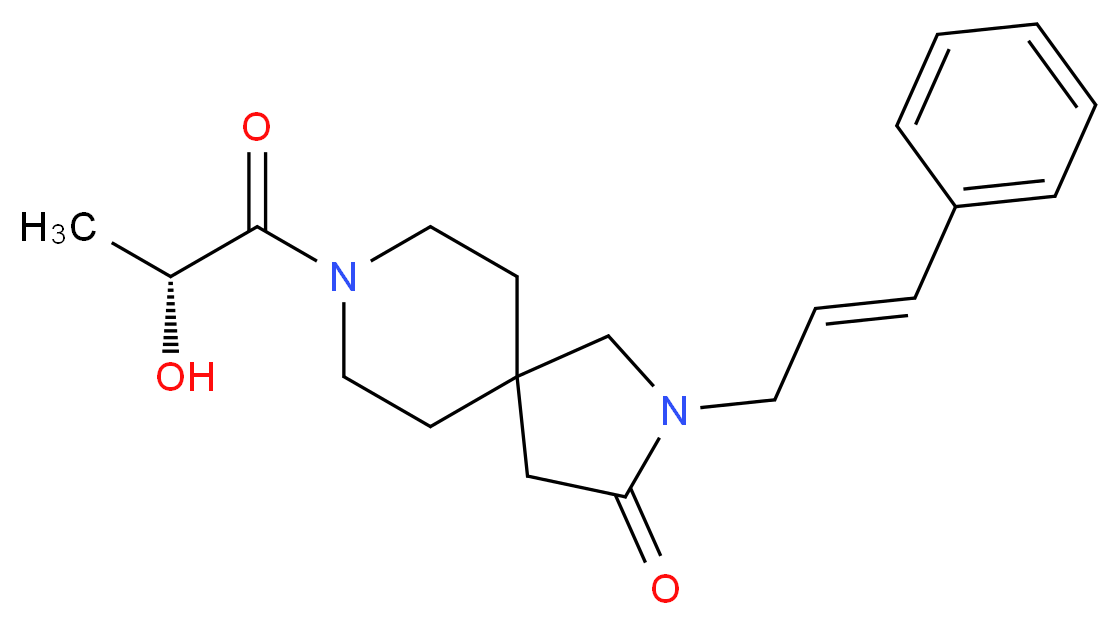 8-[(2R)-2-hydroxypropanoyl]-2-[(2E)-3-phenylprop-2-en-1-yl]-2,8-diazaspiro[4.5]decan-3-one_分子结构_CAS_)