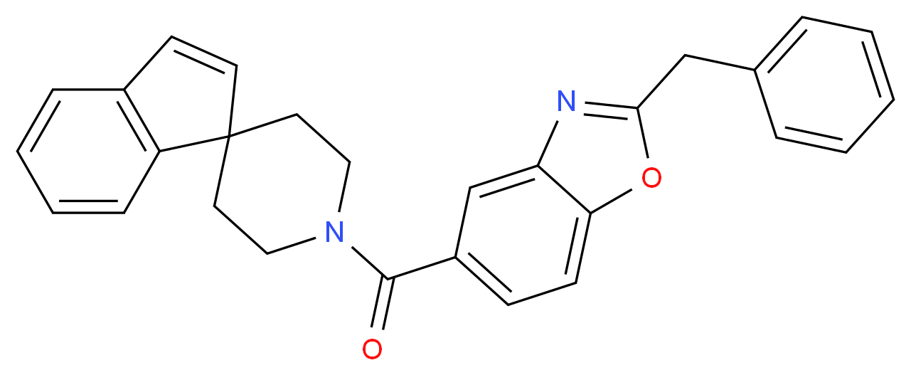 1'-[(2-benzyl-1,3-benzoxazol-5-yl)carbonyl]spiro[indene-1,4'-piperidine]_分子结构_CAS_)