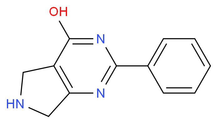 2-Phenyl-6,7-dihydro-5H-pyrrolo-[3,4-d]pyrimidin-4-ol_分子结构_CAS_)