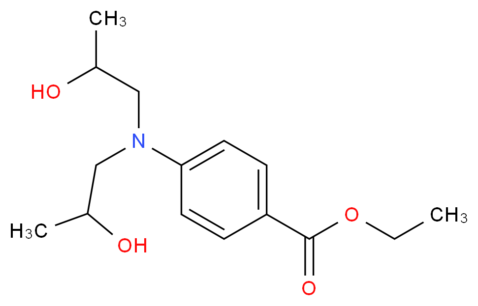 4-[Bis(2-hydroxypropyl)amino]benzoic Acid Ethyl Ester, 90%_分子结构_CAS_58882-17-0)