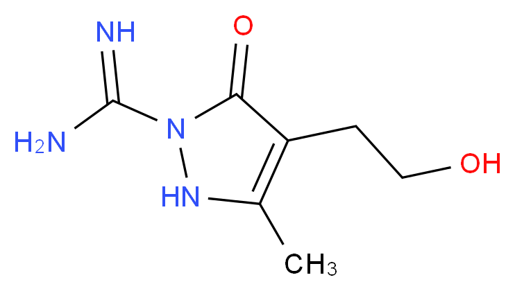 4-(2-Hydroxyethyl)-3-methyl-5-oxo-2,5-dihydro-1H-pyrazole-1-carboximidamide_分子结构_CAS_)