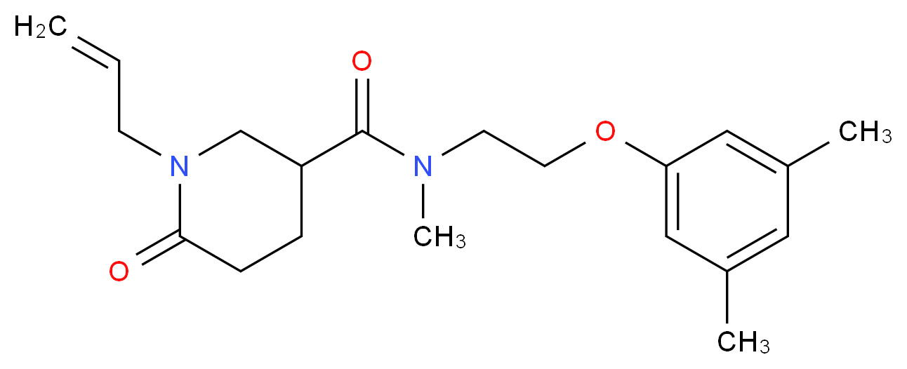 1-allyl-N-[2-(3,5-dimethylphenoxy)ethyl]-N-methyl-6-oxopiperidine-3-carboxamide_分子结构_CAS_)