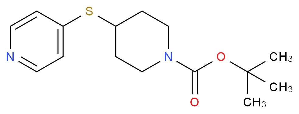 tert-butyl 4-(pyridin-4-ylsulfanyl)piperidine-1-carboxylate_分子结构_CAS_155967-58-1