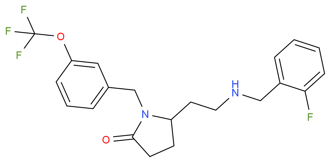 5-{2-[(2-fluorobenzyl)amino]ethyl}-1-[3-(trifluoromethoxy)benzyl]-2-pyrrolidinone_分子结构_CAS_)
