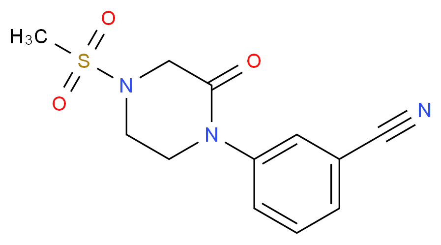 3-[4-(methylsulfonyl)-2-oxo-1-piperazinyl]benzonitrile_分子结构_CAS_)