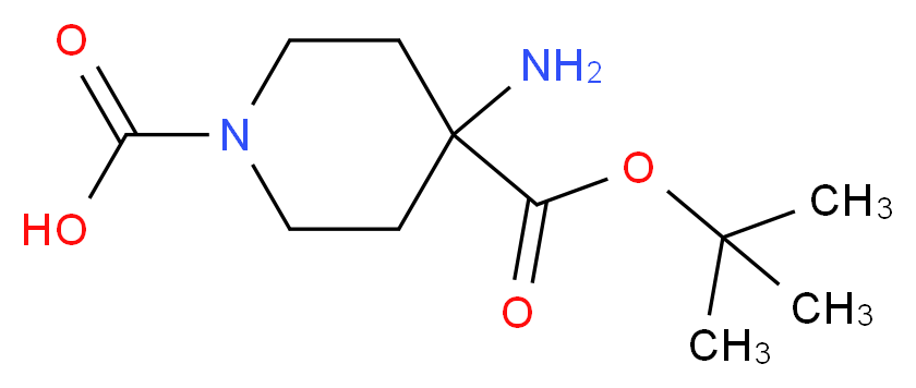 4-amino-4-[(tert-butoxy)carbonyl]piperidine-1-carboxylic acid_分子结构_CAS_183673-71-4