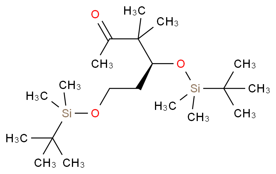 (4S)-4,6-Bis-{[tert-butyldimethylsilyl)oxy]}-3,3-dimethylhexan-2-one_分子结构_CAS_218614-14-3)