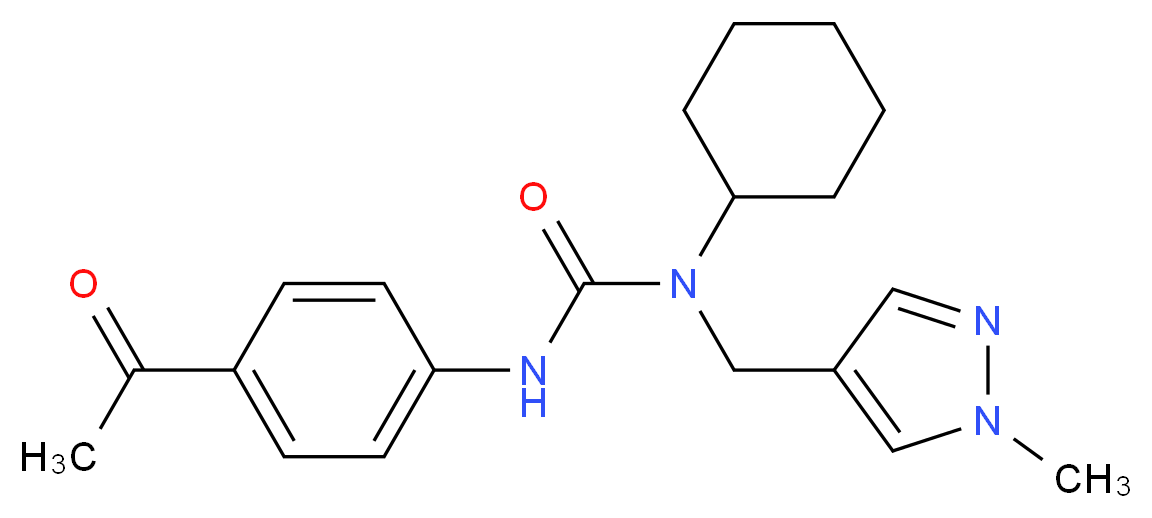 N'-(4-acetylphenyl)-N-cyclohexyl-N-[(1-methyl-1H-pyrazol-4-yl)methyl]urea_分子结构_CAS_)