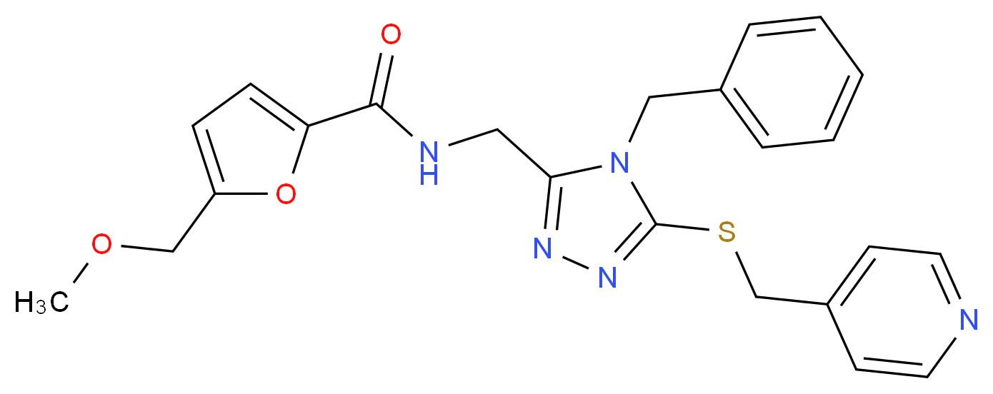 N-({4-benzyl-5-[(4-pyridinylmethyl)thio]-4H-1,2,4-triazol-3-yl}methyl)-5-(methoxymethyl)-2-furamide_分子结构_CAS_)
