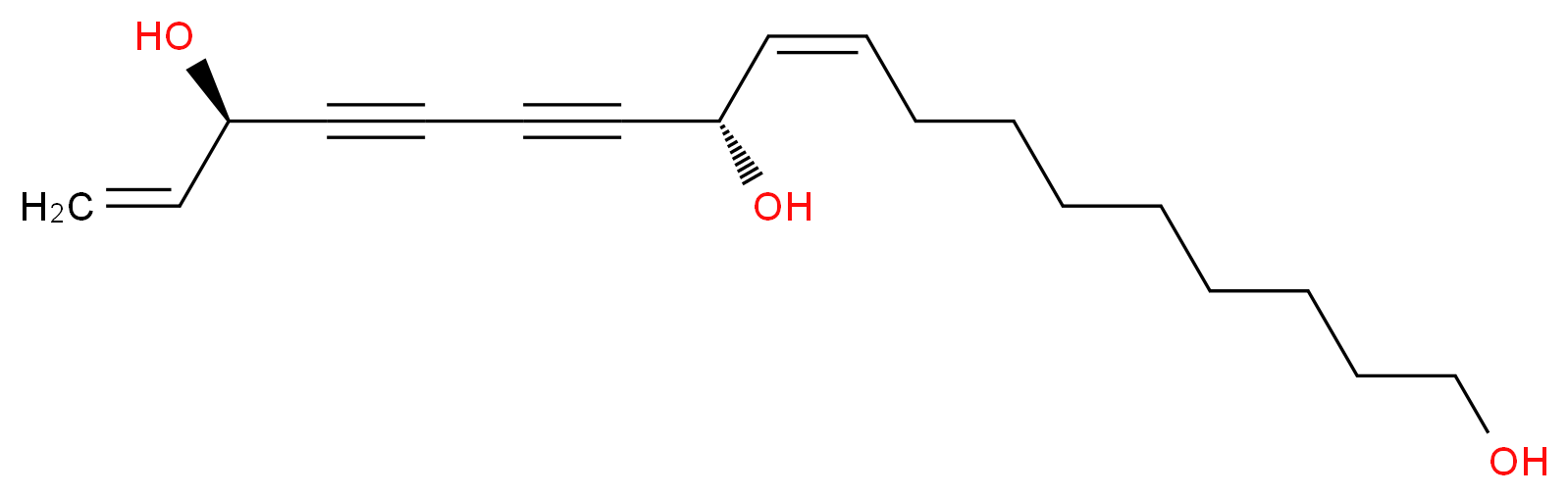 (9Z,11S,16R)-octadeca-9,17-dien-12,14-diyne-1,11,16-triol_分子结构_CAS_211238-60-7