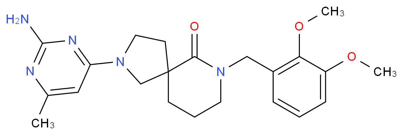 2-(2-amino-6-methyl-4-pyrimidinyl)-7-(2,3-dimethoxybenzyl)-2,7-diazaspiro[4.5]decan-6-one_分子结构_CAS_)