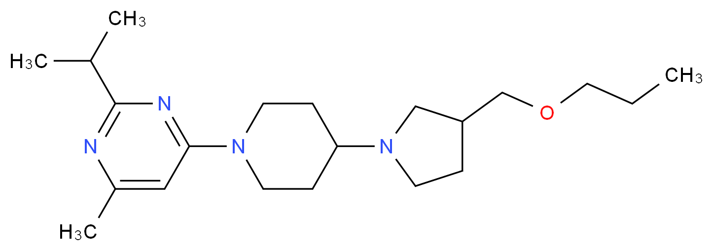 2-isopropyl-4-methyl-6-{4-[3-(propoxymethyl)pyrrolidin-1-yl]piperidin-1-yl}pyrimidine_分子结构_CAS_)