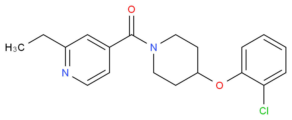 4-{[4-(2-chlorophenoxy)-1-piperidinyl]carbonyl}-2-ethylpyridine_分子结构_CAS_)