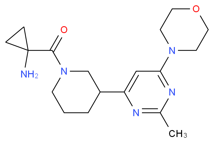 1-({3-[2-methyl-6-(4-morpholinyl)-4-pyrimidinyl]-1-piperidinyl}carbonyl)cyclopropanamine_分子结构_CAS_)