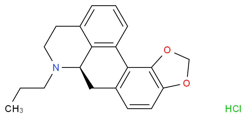 (12R)-13-propyl-4,6-dioxa-13-azapentacyclo[10.7.1.0<sup>2</sup>,<sup>1</sup><sup>0</sup>.0<sup>3</sup>,<sup>7</sup>.0<sup>1</sup><sup>6</sup>,<sup>2</sup><sup>0</sup>]icosa-1(20),2(10),3(7),8,16,18-hexaene hydrochloride_分子结构_CAS_81264-57-5