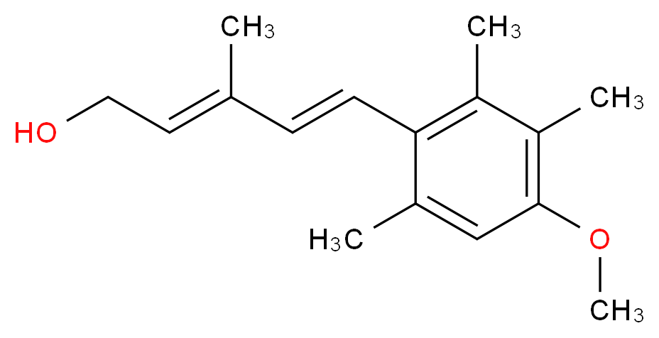 5-(4-Methoxy-2,3,6-trimethylphenyl)-3-methyl-2,4-pentadien-1-ol _分子结构_CAS_167637-42-5)