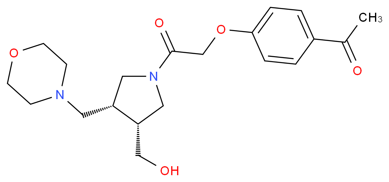 1-(4-{2-[(3R*,4R*)-3-(hydroxymethyl)-4-(morpholin-4-ylmethyl)pyrrolidin-1-yl]-2-oxoethoxy}phenyl)ethanone_分子结构_CAS_)