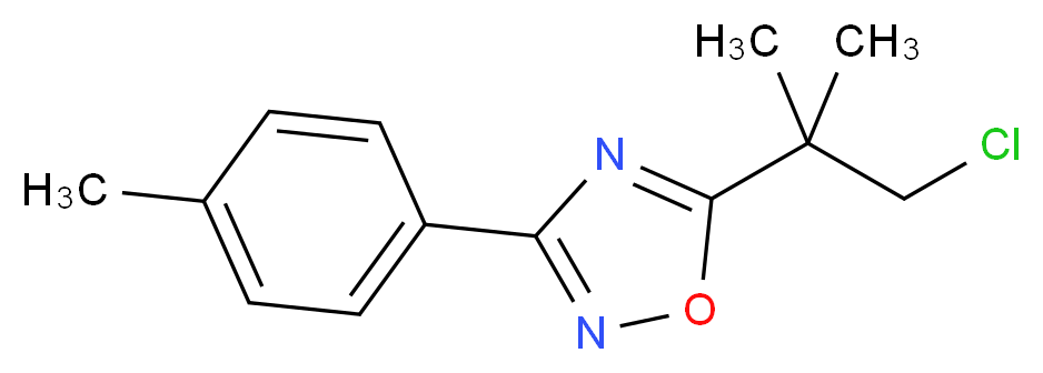 5-(1-chloro-2-methylpropan-2-yl)-3-(4-methylphenyl)-1,2,4-oxadiazole_分子结构_CAS_1072944-73-0