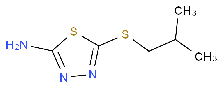 5-[(2-methylpropyl)sulfanyl]-1,3,4-thiadiazol-2-amine_分子结构_CAS_33313-07-4