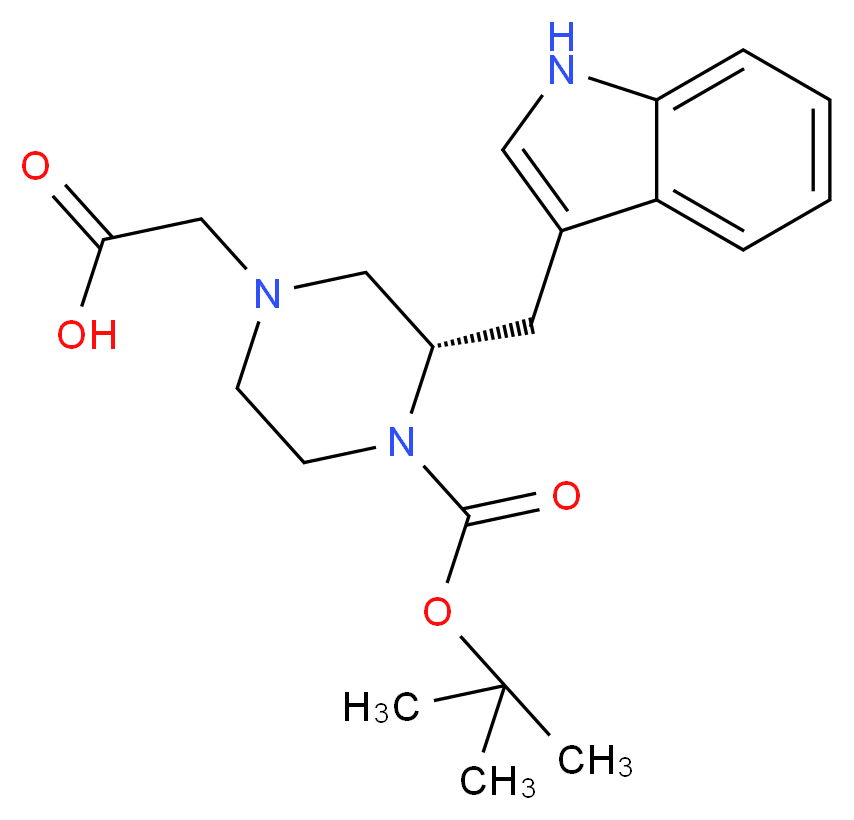 2-[(3S)-4-[(tert-butoxy)carbonyl]-3-[(1H-indol-3-yl)methyl]piperazin-1-yl]acetic acid_分子结构_CAS_1060813-83-3