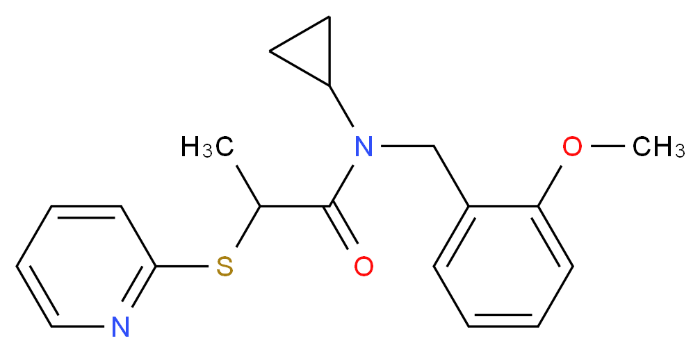 N-cyclopropyl-N-(2-methoxybenzyl)-2-(pyridin-2-ylthio)propanamide_分子结构_CAS_)