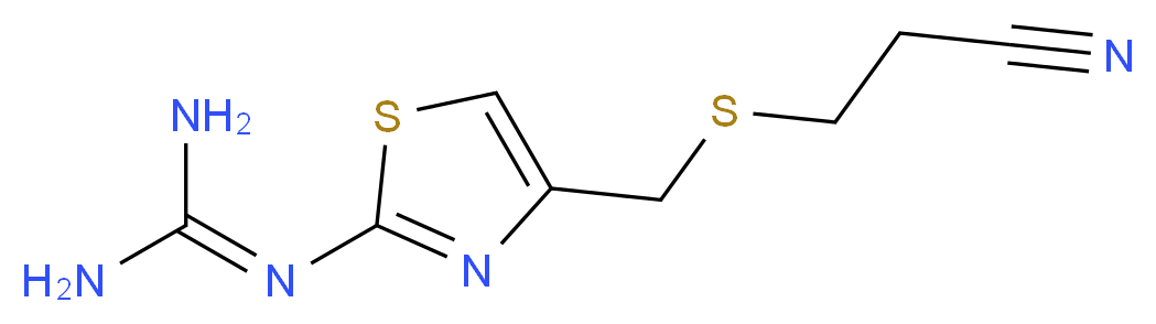 3-[[[2-[(Diaminomethylene]amino-4-thiazolyl]thio]propionitrile_分子结构_CAS_76823-93-3)